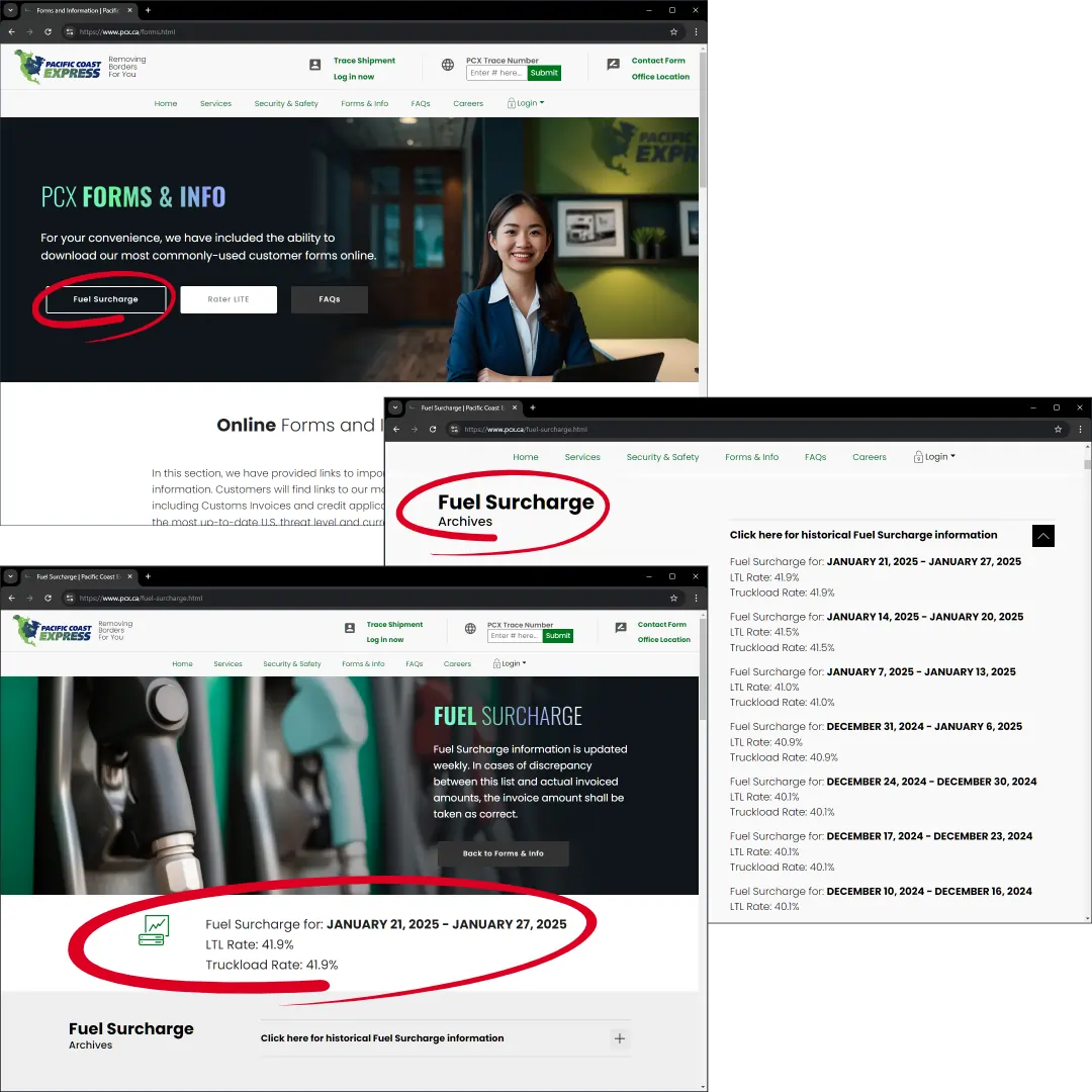 Rayova Fuel Surcharge Widget