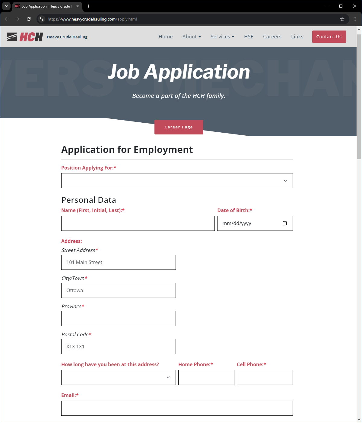 Online Job Applications