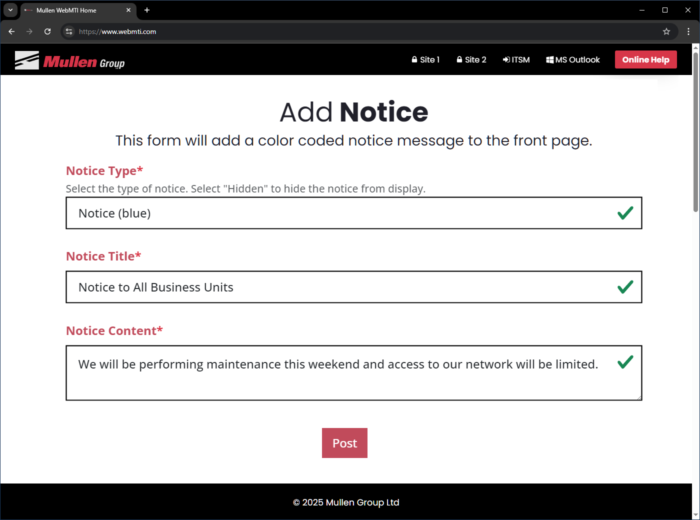 Wizara Cantrip Notice Form